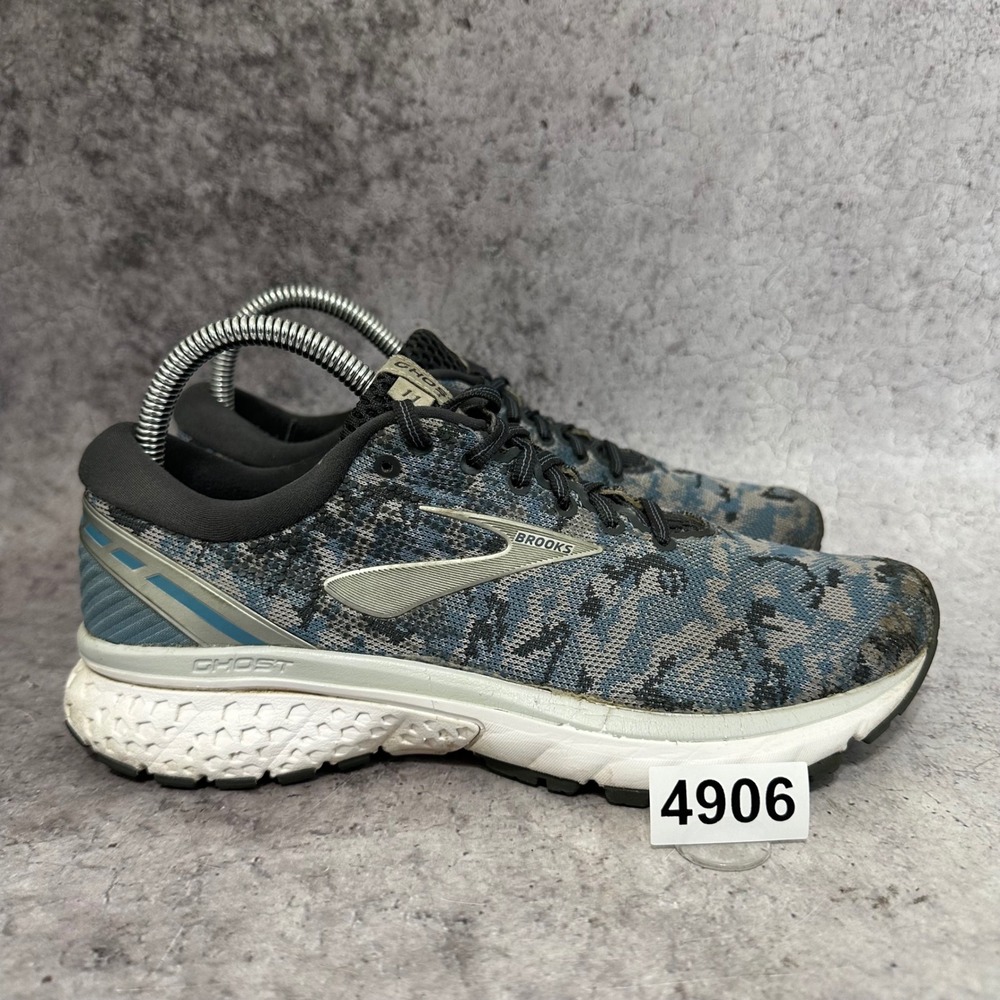 Brooks Ghost 11 Running Shoes Womens 8 Blue Grey Camo 1202771B495 Athletic